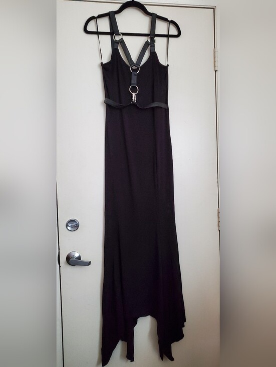 Killstar Dresses & Skirts - Killstar Black Maxi Dress with O-Ring Harness Detail